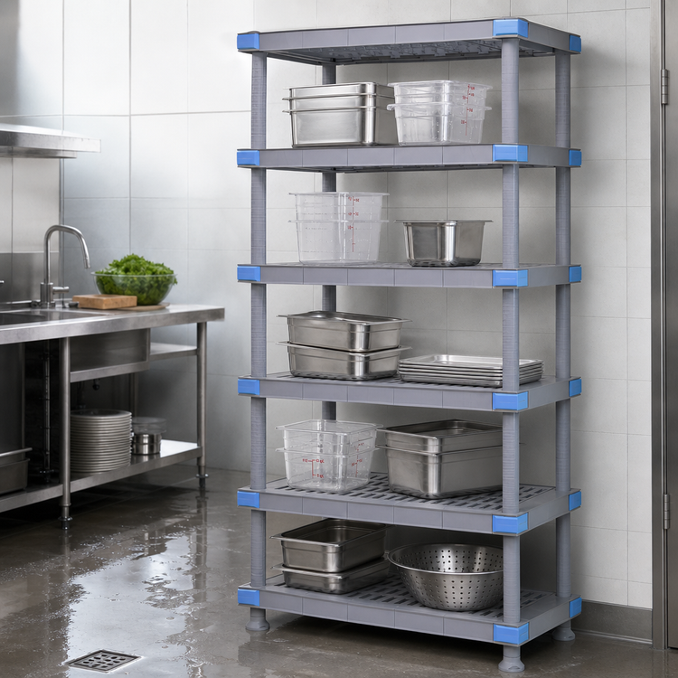 Product image #3 for Quantum Millenia 24"W x 24"D x 74"H Gray Stationary Starter Polymer Shelving Unit