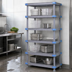 Thumbnail image #3 for Quantum Millenia QP242474VS-5 24"W x 24"D x 74"H Gray Stationary Starter Polymer Shelving Unit, 5 Open Grid Shelves