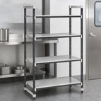 Thumbnail image #3 for Cambro Camshelving® Elements EXU212464S4480 4-Tier Solid Stationary Starter Polymer Shelving Unit, 24 x 21 x 64 Inch, Gray