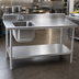 Thumbnail image #3 for Deluxe Stainless Steel Work Table with Sink, Left Bowl, Backsplash, and Undershelf, 72-Inch x 30-Inch