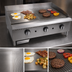 Thumbnail image #3 for Comstock-Castle 36-Inch Countertop Gas Griddle with Half Smooth / Half Grooved 1-Inch Steel Plate, 90,000 BTU
