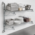 Thumbnail image #3 for Quantum Cantilever Double Shelf Post Wall Mount Wire Shelving Unit, 24 x 14 Inches, Chrome Plated