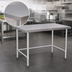 Thumbnail image #3 for Klinger's Trading NSG2448 Heavy-Duty Stainless Steel Work Table, 48 x 24 Inches, Flat Top, Open Base