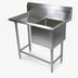 Thumbnail image #3 for John Boos Pro-Bowl 1-Compartment Commercial Stainless Steel Sink with Left Drainboard and Backsplash