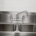 Thumbnail image #3 for Fisher Stainless Steel 8-Inch Center Backsplash Faucet with 14-Inch Swing Spout and Lever Handles