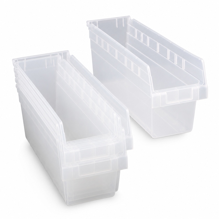 Product image #3 for Quantum STORE-MAX 8-Inch Clear Economy Nesting Shelf Bin, 17-7/8" x 6-5/8" x 8"