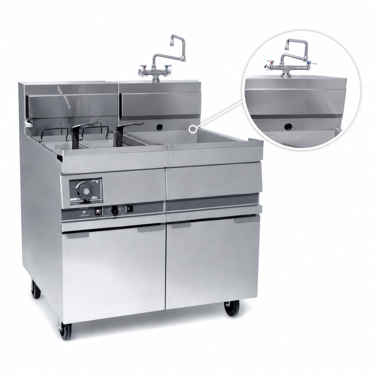 Product image #3 for ANETS RSF-14 Pasta Rinse Tank with Hot/Cold Rinse/Fill Faucet for 14-Inch Pasta Pro