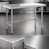 Thumbnail image #3 for Steel Works Stainless 72-Inch x 30-Inch Open Base Worktable with 18 Gauge 304 Stainless Steel Flat Top