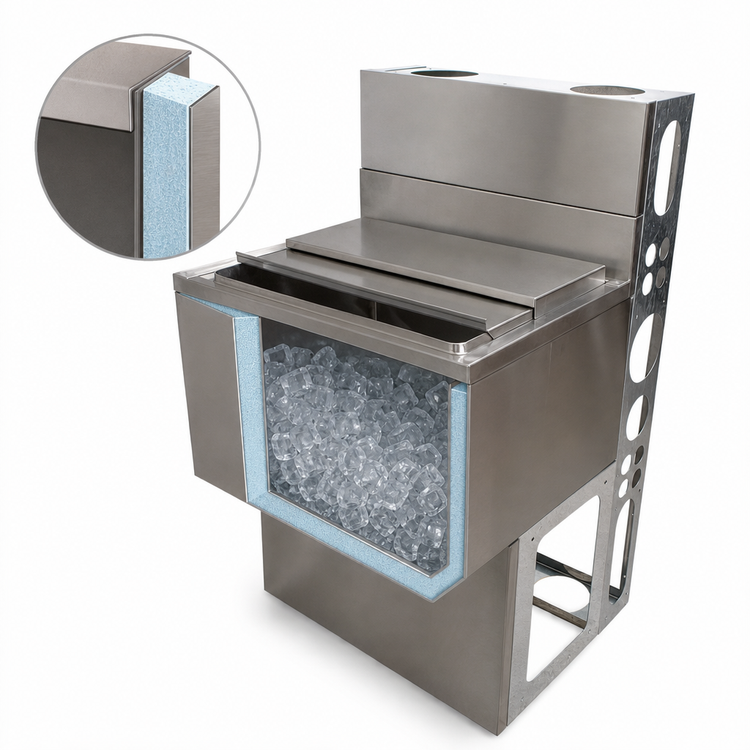 Product image #3 for BK Resources UBDW-18-IB48 Underbar Insulated Ice Bin, 48-Inch Wide, 140 lb Capacity