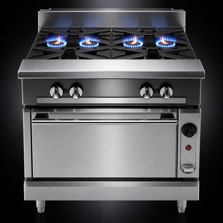 Product image #3 for Vulcan V Series 36-Inch Heavy Duty Gas Range with 4 Open Burners and Cabinet Base
