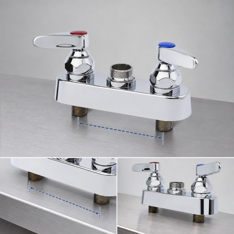 Product image #3 for T&S Brass B-1110-LN 4-Inch Centers Deck-Mount Workboard Faucet, Less Nozzle