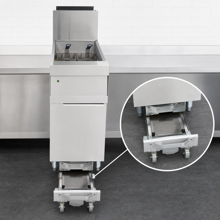 Product image #3 for Frymaster Dean HD High Efficiency Gas Floor Fryer with Built-In Filtration, 50 lb Capacity
