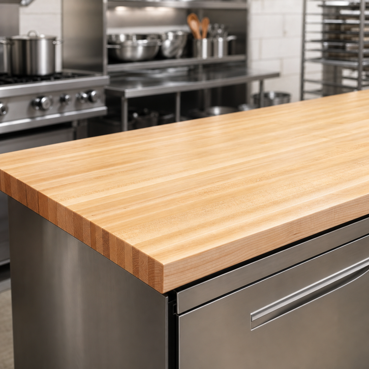 Product image #3 for Boos Block Edge Grain Northern Hard Rock Maple Kitchen Countertop, 108 x 32 x 1-1/2 Inch, Penetrating Oil Finish