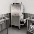 Thumbnail image #3 for CMA Dishmachines 180-C Corner Door-Type High-Temperature Dishwasher, 60 Racks/Hour, Electric Tank Heat, Stainless Steel