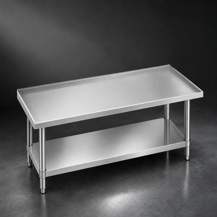 Product image #3 for 36 Inch W x 24 Inch D Galvanized Equipment Stand with 304 Stainless Steel Top and Adjustable Undershelf