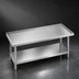 Thumbnail image #3 for 36 Inch W x 24 Inch D Galvanized Equipment Stand with 304 Stainless Steel Top and Adjustable Undershelf