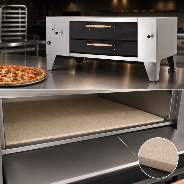 Product image #3 for Bakers Pride Super Deck Series Y-800-DSP Gas Display Pizza Deck Oven with 66" x 44" FibraMent Stone Deck