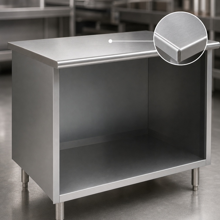 Product image #3 for Eagle Spec-Master Open Front Enclosed Base Worktable, 60W x 30D, 14-Gauge Stainless Steel Top