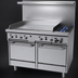 Thumbnail image #3 for Garland GF Starfire Pro 48-Inch Gas Restaurant Range with Flame Failure, 2 Open Burners, 36-Inch Thermostatic Griddle, and 2 Space-Saver Ovens