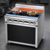 Thumbnail image #3 for Titan JTRH-2ST 24-Inch Heavy Duty Gas Range with 2 Open Burners, 2 Hot Tops, and Cabinet Base