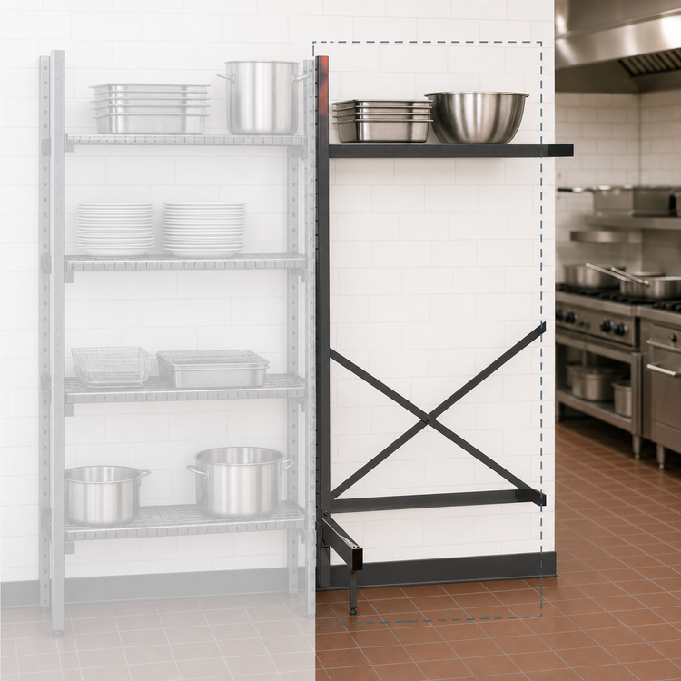 Product image #3 for Metro SmartLever 72" Wide Add-On Cantilever Shelving Kit