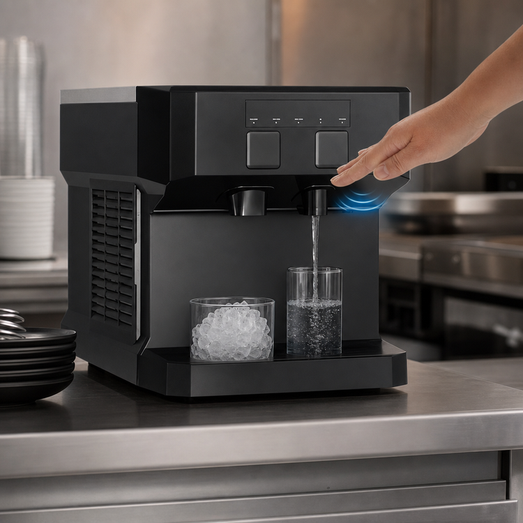 Product image #3 for Scotsman Meridian Compact Countertop Air-Cooled Touchfree Nugget Ice & Water Dispenser