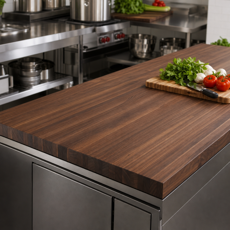Product image #3 for John Boos Boos Block 132-Inch x 32-Inch x 2-1/4-Inch American Black Walnut Edge Grain Kitchen Countertop