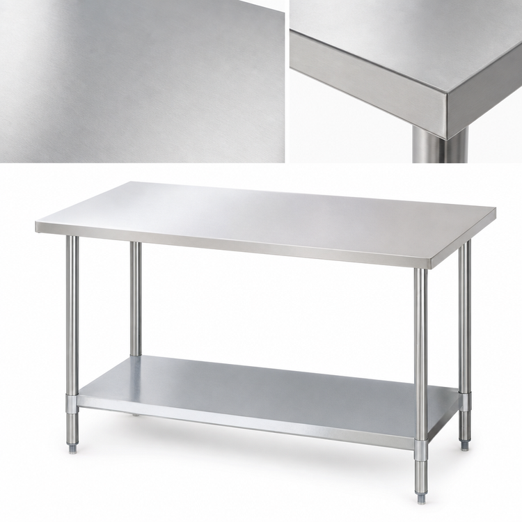 Product image #3 for Turbo Air 48-Inch x 24-Inch Stainless Steel Flat Top Work Table with Undershelf