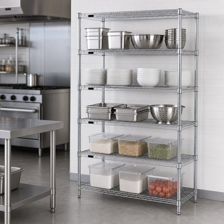 Product image #3 for Redipak 5-Tier Stationary Wire Shelving Unit, 36"W x 24"D x 74"H