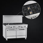Thumbnail image #3 for Southbend (Middleby) Ultimate 4482EE-7L 48-Inch Natural Gas Commercial Range with 6 Open Burners and 2 Space-Saver Ovens