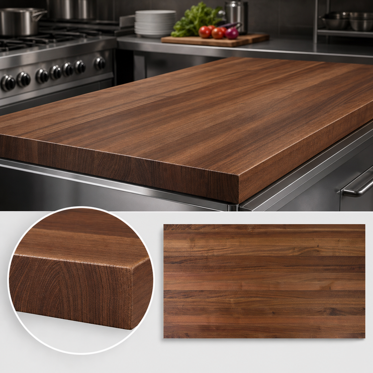 Product image #3 for John Boos Boos Block American Black Walnut Kitchen Countertop, 48 x 32 x 3 Inches, Varnique Finish