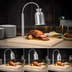 Thumbnail image #3 for Nemco 6016 Single-Bulb Adjustable Countertop Carving Station with Wood Cutting Board and Flex-Mount Lamp