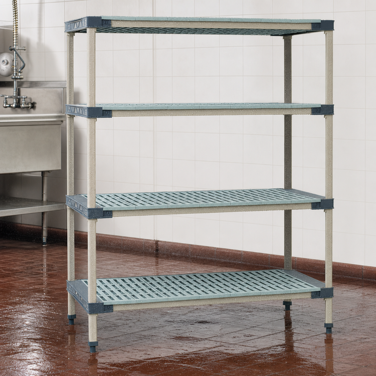 Product image #3 for MetroMax 4 60-Inch W x 24-Inch D x 63-Inch H Stationary Starter All-Polymer Shelving Unit, 4 Shelves