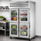 Thumbnail image #3 for True Mfg. - General Foodservice SPEC SERIES STG2R-4HG-HC 2-Section Reach-In Refrigerator, 4 Glass Half Doors, Top-Mounted Self-Contained