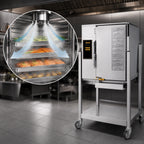 Thumbnail image #3 for AccuTemp Evolution E62083D100 SGL Connectionless Boilerless Electric Convection Steamer with Stand, 1-Compartment, 6-Pan, Digital Controls, 208V 3-Ph