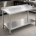 Thumbnail image #3 for Eagle Budget Series 48 x 24 Inch 430 Stainless Steel Work Table with Rear Upturn and Adjustable Undershelf