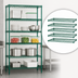 Thumbnail image #3 for Quantum 5-Shelf Wire Shelving Starter Kit, 42 x 30 x 63 in., Stationary, Green Epoxy Finish