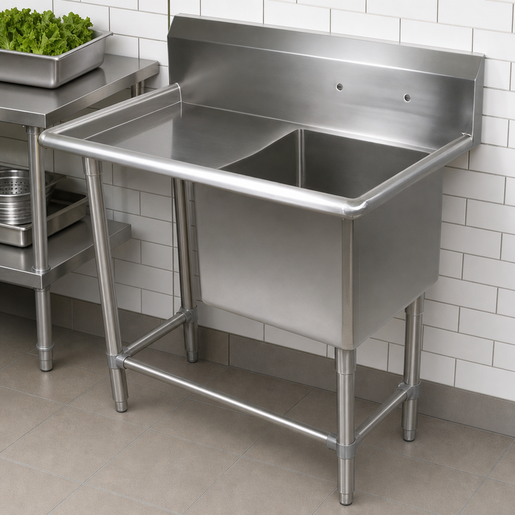 Product image #3 for John Boos Pro-Bowl 1-Compartment Stainless Steel Sink with Left Drainboard, 44-3/16 x 25-1/2 Inches