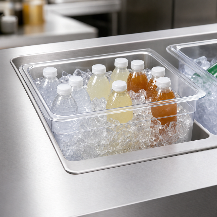 Product image #3 for American Metalcraft Half-Size Clear Polycarbonate Beverage Tub Insert