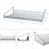 Thumbnail image #3 for Quantum SG-LS1836GY Store Grid Wall-Mounted Shelf — 36 Inches W x 18 Inches D x 7.5 Inches H, Gray Epoxy Antimicrobial Finish, Retaining Front Edge, NSF