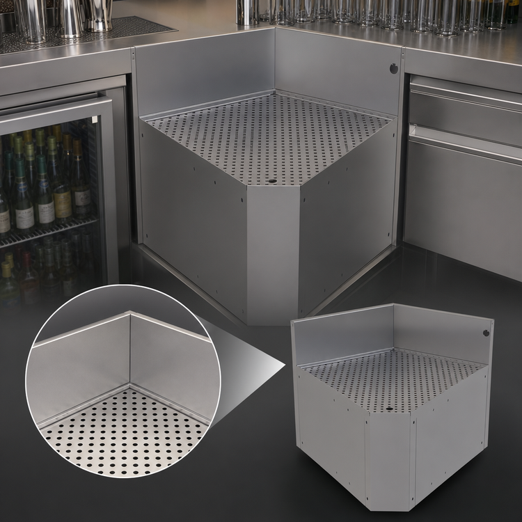 Product image #3 for Glastender Underbar Inside Wedge Corner Drainboard, 24-Inch Deep, 60° Angle