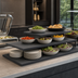 Thumbnail image #3 for Vollrath Cubic Wide Medium Black Wood Buffet Shelf