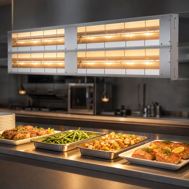 Product image #3 for Hatco Glo-Ray 60-Inch Lighted Double Infrared Strip Heater, Aluminum, 2400 Watts