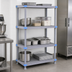 Thumbnail image #3 for Millenia Stationary 4-Shelf Solid Polymer Starter Shelving Unit, 36 x 21 x 74 Inches, Gray