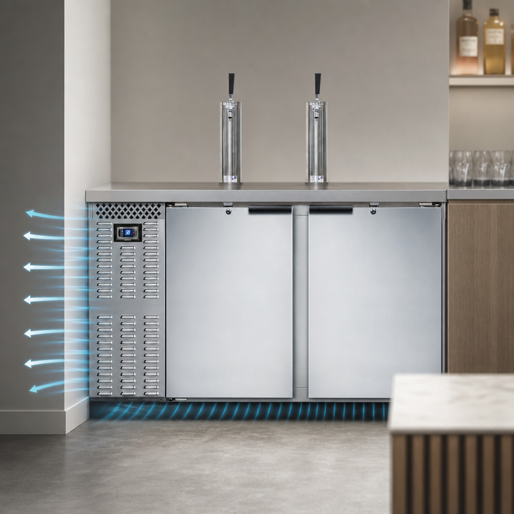 Product image #3 for Continental Refrigerator KC59SNSS 59" Two-Tap Shallow Depth Keg Cooler