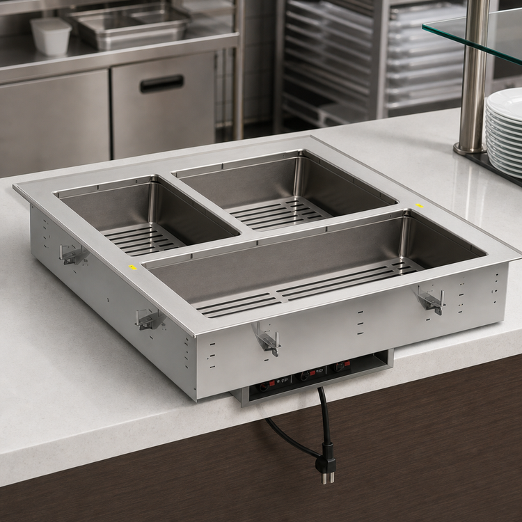 Product image #3 for Vollrath 3-Well Electric Dry Hot Food Well Drop-In Unit with Infinite Controls, Full-Size Pan Capacity, 208-240V