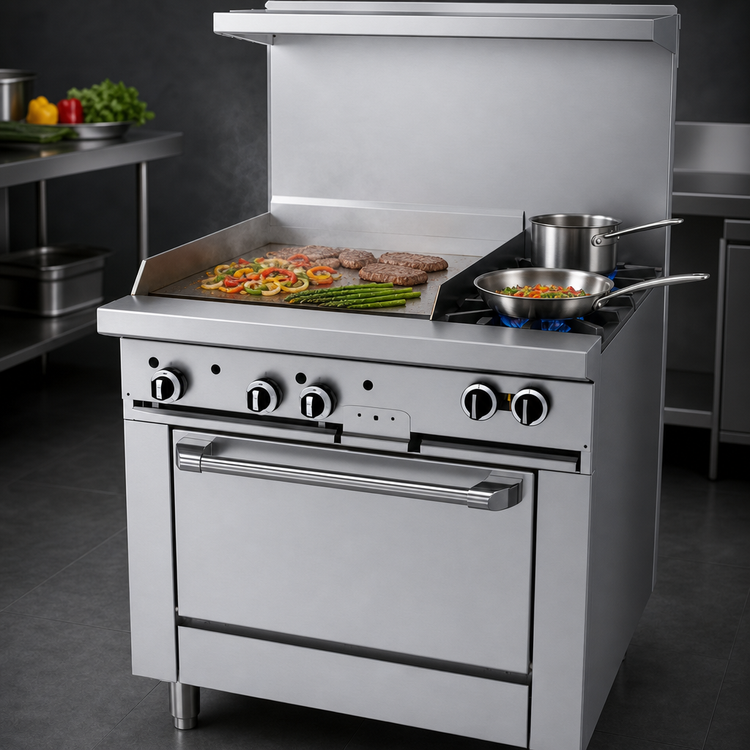 Product image #3 for Garland G Starfire Pro 36-Inch Gas Restaurant Range with 2 Open Burners, 24-Inch Griddle, and Standard Oven