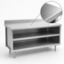 Thumbnail image #3 for La Rosa 96-Inch Open Cabinet Base Utility Stand with Undershelves, 28-Inch Deep, 304 Stainless Steel