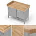 Thumbnail image #3 for John Boos Enclosed Base Wood Top Work Table with Sliding Doors, 48 x 30 x 40-1/2 Inches, Maple Top, Stainless Steel Base