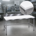Thumbnail image #3 for 96-Inch x 30-Inch Poly-Top Work Table with Stainless Steel Base and 6-Inch Backsplash